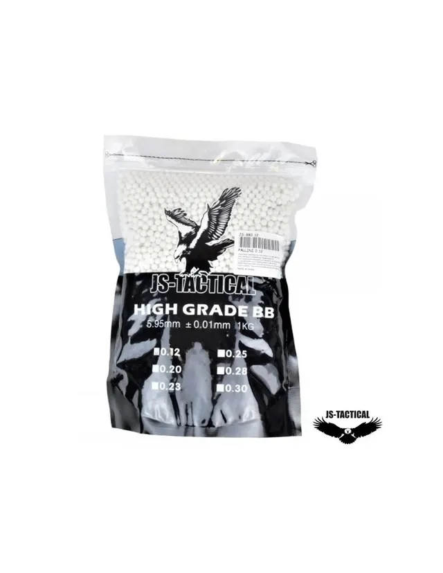BOLAS BLANCAS BIODEGRADABLES 0.12G JS-TACTICAL