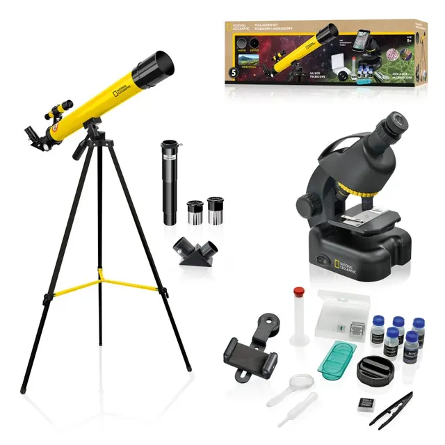 Juego de Telescopio y Microscopio NATIONAL GEOGRAPHIC para Principiantes