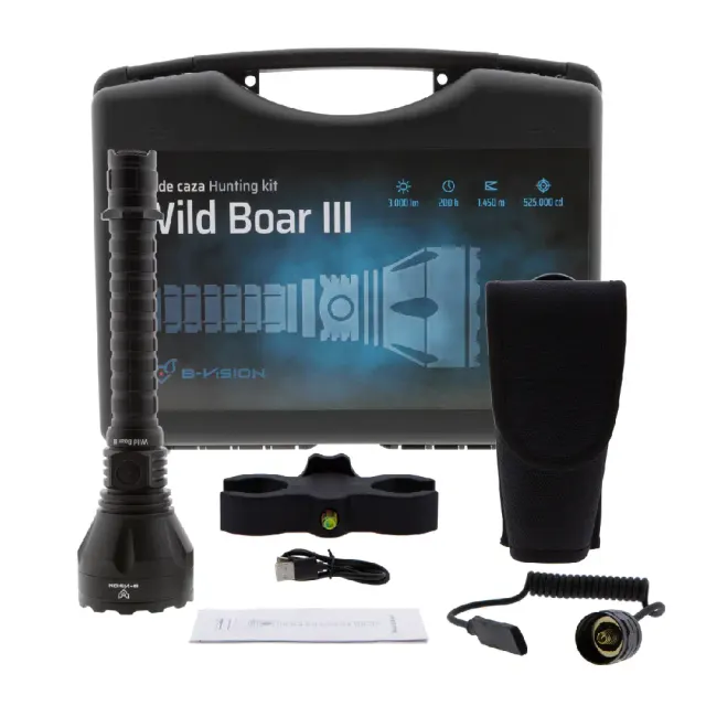 Kit de Caza Linterna B-Vision WILD BOAR III 3.000 lúmenes