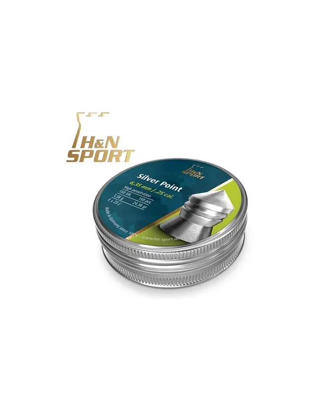 Balines H&N Silver Point - 1,58g lata 150 unid. 6,35mm