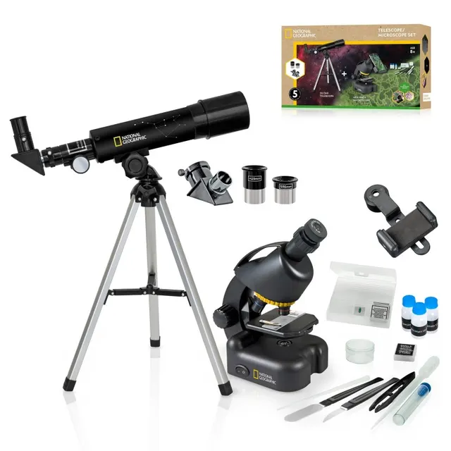 NATIONAL GEOGRAPHIC Telescopio compacto + microscopio con soporte para el Smartphone