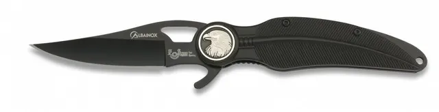 Navaja Pluma Aguila Mango Aluminio Negro