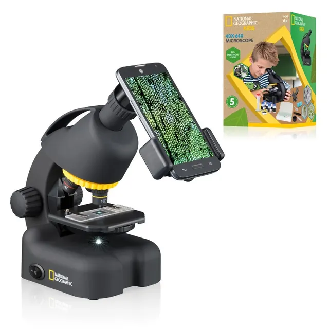 Microscopio NATIONAL GEOGRAPHIC 40-640x con Soporte para Smartphone