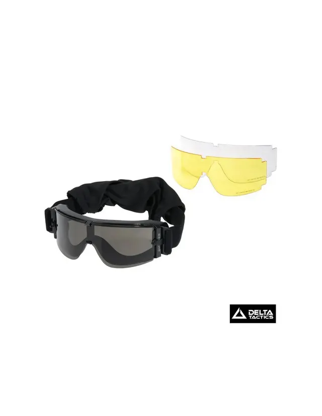 GAFAS NEGRAS CON 3 LENTES 800 - DELTA TACTICS