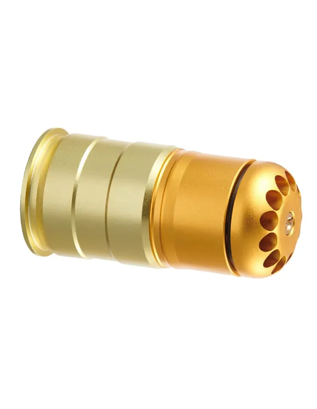 Réplica granada 40 mm a gas 96 bolas - Oro/Naranja - Aluminio