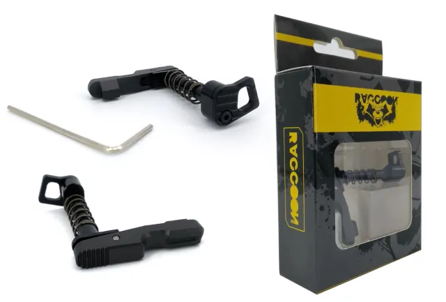 RETÉN DE CARGADOR RACCOON CNC M4 AMBIDIESTRO BK RR002.