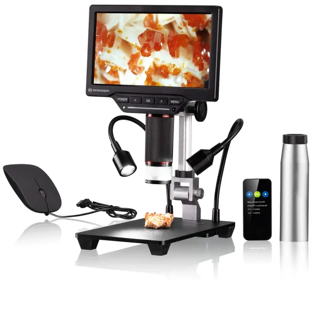 BRESSER WiFi 1080P Microscopio digital 2L con pantalla LCD
