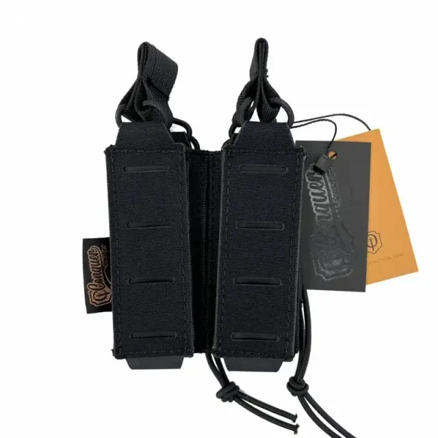 Pouch portacargador doble pistola negro laser cut Conquer