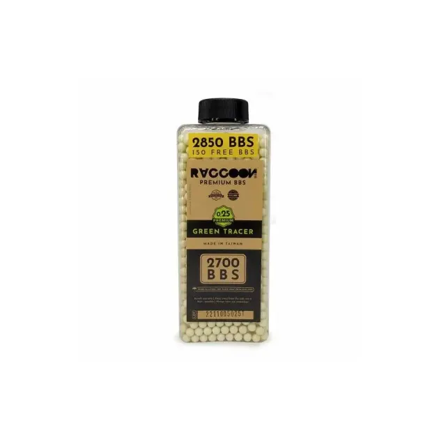 Bolas trazadoras 0,25 g verdes Premium Raccoon