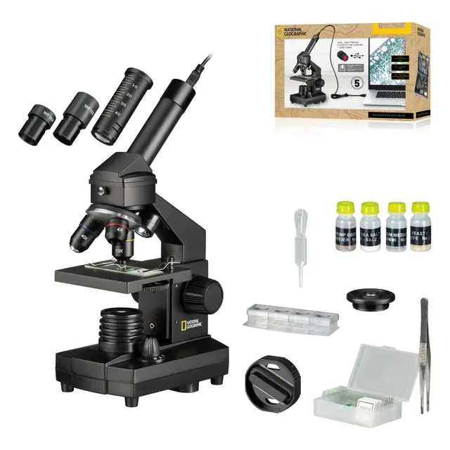 ?NATIONAL GEOGRAPHIC 40x-1024x Microscopio (maleta y ocular USB incluidos)