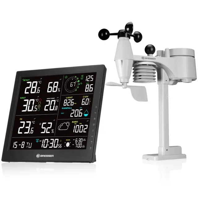 BRESSER Estación meteorológica WIFI MeteoTemp JW 8 en 1