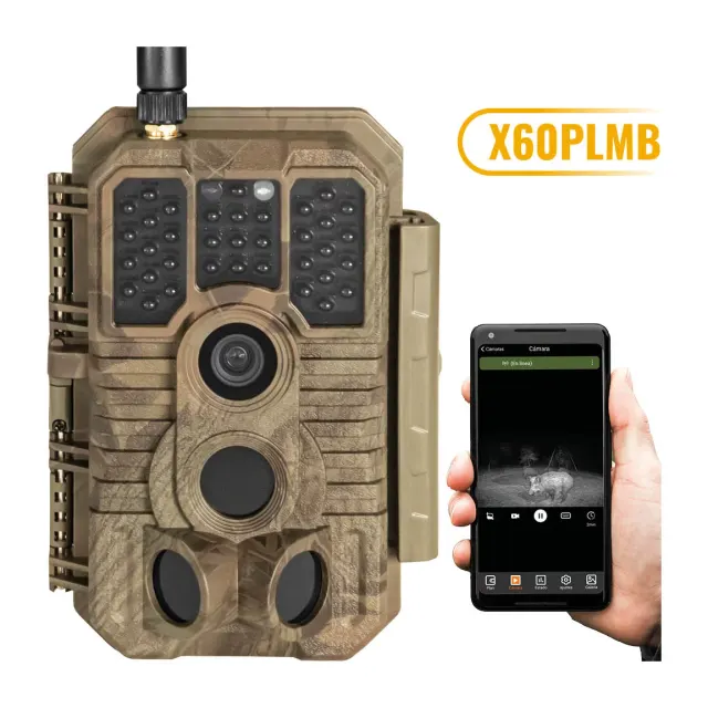 Cámara de caza GardePro X60PLMB con visión en directo, batería y memoria interna